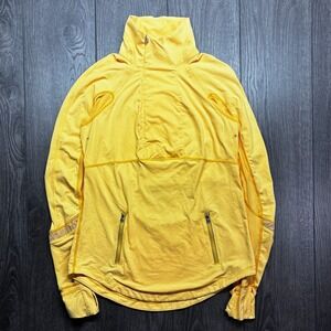 Lululemon Jacket 10 L Womens Yellow Run Reflect Pullover Asymmetrical Zip Mesh